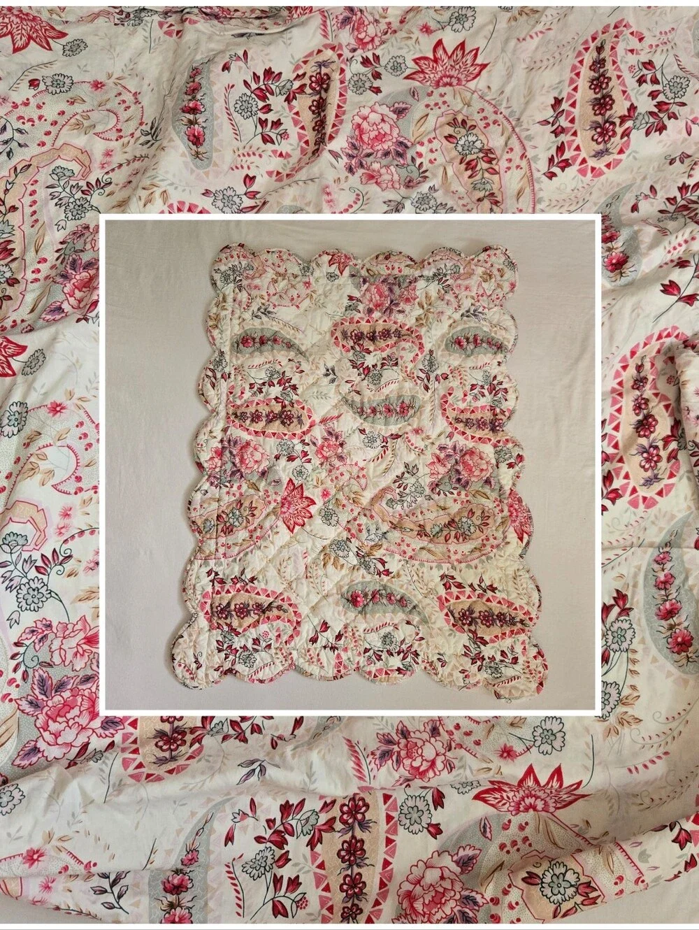 Pottery Barn Elizabeth Paisley Twin Size Sham + Duvet Cover Cottagecore Romantic